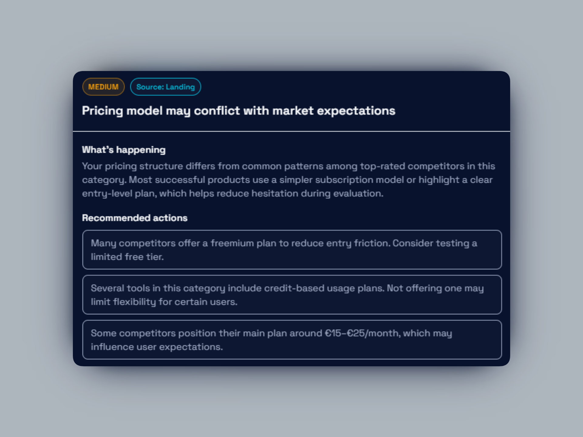 Get recommendations (weekly)